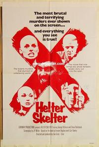 n498 HELTER SKELTER one-sheet movie poster '76 wild Manson family image!