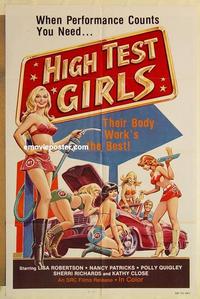 n505 HIGH TEST GIRLS one-sheet movie poster '70s sexy hot rod women!