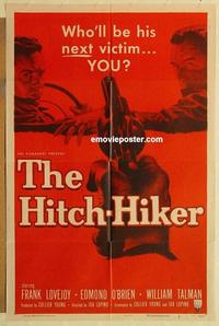n511 HITCH-HIKER one-sheet movie poster '53 classic noir image!
