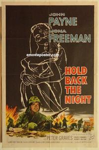 n514 HOLD BACK THE NIGHT signed one-sheet movie poster '56 Chuck Connnors