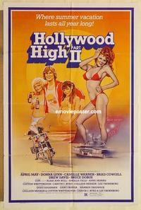 n516 HOLLYWOOD HIGH 2 one-sheet movie poster '81 summer vacation sex!