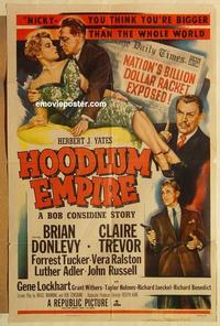 n526 HOODLUM EMPIRE one-sheet movie poster '52 Donlevy, Trevor, noir!