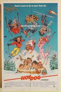n531 HOT DOG one-sheet movie poster '84 David Naughton, skiing sex!