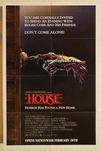 n540 HOUSE advance one-sheet movie poster '86 great severed hand image!