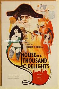 n542 HOUSE OF A THOUSAND DELIGHTS one-sheet movie poster '70s sexy art!