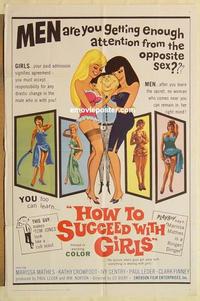 n551 HOW TO SUCCEED WITH GIRLS one-sheet movie poster '65 campy advice!