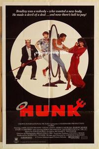n560 HUNK one-sheet movie poster '87 Lawrence Bassoff, deal with the Devil!