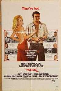 n563 HUSTLE one-sheet movie poster '75 Burt Reynolds, Catherine Deneuve