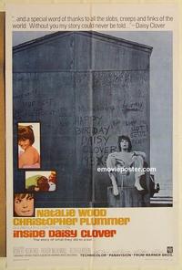 n580 INSIDE DAISY CLOVER one-sheet movie poster '66 Natalie Wood, Plummer