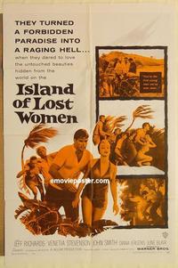 n586 ISLAND OF LOST WOMEN one-sheet movie poster '59 untouched beauties!