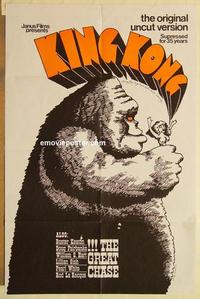 n628 KING KONG one-sheet movie poster '[68 Fay Wray, Armstrong