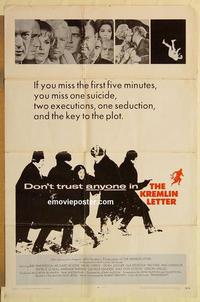 n636 KREMLIN LETTER int'l one-sheet movie poster '70 John Huston, Andersson
