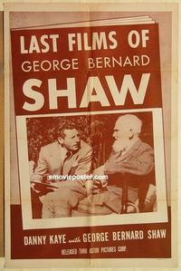 n648 LAST FILMS OF GEORGE BERNARD SHAW one-sheet movie poster '40s Kaye