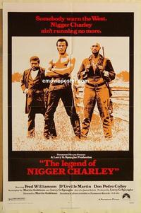 n660 LEGEND OF NIGGER CHARLEY one-sheet movie poster '72 Slave to Outlaw!