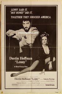 n663 LENNY style B one-sheet movie poster '74 Dustin Hoffman, Perrine, Fosse