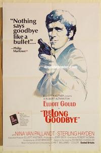 n679 LONG GOODBYE int'l one-sheet movie poster '73 Elliott Gould, film noir