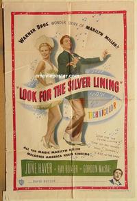 n682 LOOK FOR THE SILVER LINING one-sheet movie poster '49 June Haver
