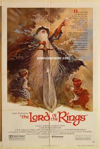 n684 LORD OF THE RINGS one-sheet movie poster '78 JRR Tolkien, Bakshi