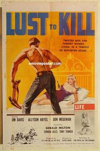 n694 LUST TO KILL one-sheet movie poster '59 top bad girl image!