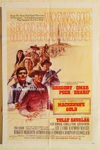 n696 MACKENNA'S GOLD one-sheet movie poster '69 Gregory Peck, Omar Sharif