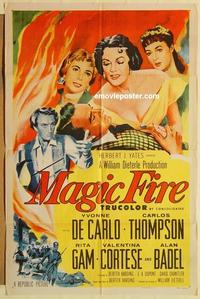 n700 MAGIC FIRE one-sheet movie poster '55 William Dieterle, De Carlo