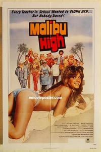 n702 MALIBU HIGH one-sheet movie poster '79 cult B-movie, sexy image!