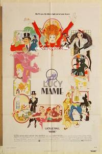 n704 MAME one-sheet movie poster '74 Lucille Ball, cool Bob Peak artwork!