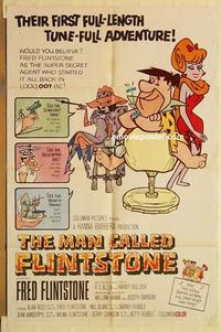 n706 MAN CALLED FLINTSTONE one-sheet movie poster '66 Hanna-Barbera!