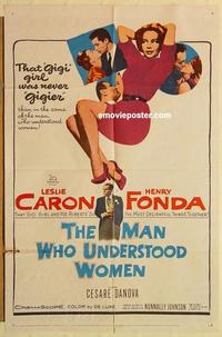 n712 MAN WHO UNDERSTOOD WOMEN one-sheet movie poster '59 Leslie Caron