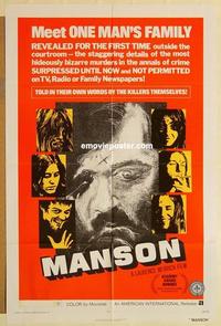 n717 MANSON one-sheet movie poster '73 AIP serial killer documentary!