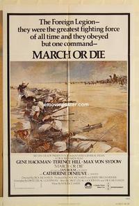 n720 MARCH OR DIE Tom Jung Battle Style 1sh movie poster '76 Gene Hackman, Terence Hill