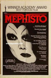n749 MEPHISTO one-sheet movie poster '82 Istvan Szabo, Klaus Brandauer