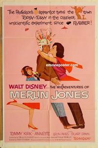 n764 MISADVENTURES OF MERLIN JONES style A one-sheet movie poster '64 Disney