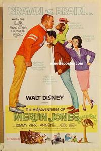 n765 MISADVENTURES OF MERLIN JONES style B one-sheet movie poster '64 Disney