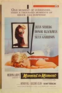 n769 MOMENT TO MOMENT one-sheet movie poster '65 Jean Seberg, Blackman