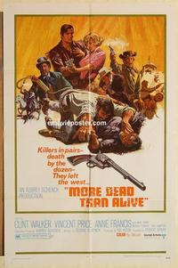 n782 MORE DEAD THAN ALIVE one-sheet movie poster '69 Clint Walker, Price