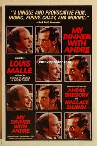 n797 MY DINNER WITH ANDRE one-sheet movie poster '81 Gregory, Louis Malle