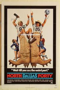 n823 NORTH DALLAS FORTY one-sheet movie poster '79 Nick Nolte, football!