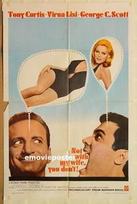 n824 NOT WITH MY WIFE YOU DON'T one-sheet movie poster '66 Curtis, Lisi