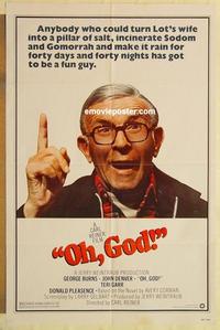n833 OH GOD one-sheet movie poster '77 George Burns, John Denver, Garr