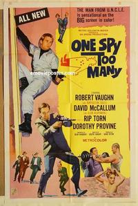 n842 ONE SPY TOO MANY one-sheet movie poster '66 Vaughn, Man from UNCLE!