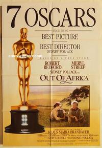 n853 OUT OF AFRICA int'l one-sheet movie poster '85 Robert Redford, Streep