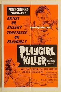 n882 PLAYGIRL KILLER one-sheet movie poster '67 flesh-creeping thriller!