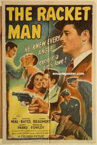n908 RACKET MAN one-sheet movie poster '43 Tom Neal, Hugh Beaumont
