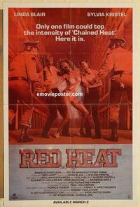 n921 RED HEAT video advance one-sheet movie poster '85 Linda Blair, Kristel