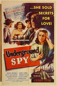 n922 RED MENACE one-sheet movie poster R50 Underground Spy, Red Scare!