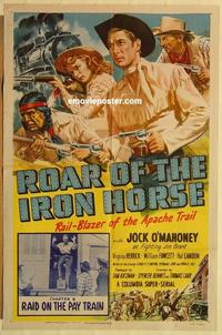n936 ROAR OF THE IRON HORSE Chap 9 one-sheet movie poster '51 Jock Mahoney