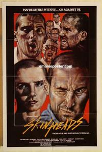 n998 SKINHEADS one-sheet movie poster '89 wild intense skinhead artwork!