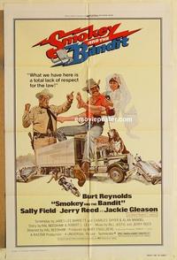 p007 SMOKEY & THE BANDIT one-sheet movie poster '77 Burt Reynolds, Field