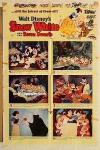 p011 SNOW WHITE & THE SEVEN DWARFS style B one-sheet movie poster R67 Disney
